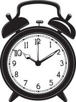 Alarm clock clean simple icon silhouette black vector