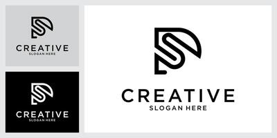 SD or DS initial letter logo design vector