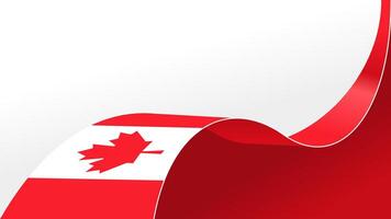 waving canada flag ribbon background with copy space for text. canada national day vector