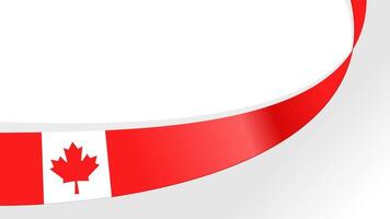 Curved ribbon with flag of canada on white background with copyspace vector