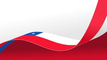 wavy chile flag background with copy space for text. chile national day vector