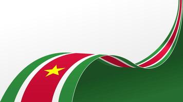 waving suriname flag ribbon background with copy space for text. suriname national day vector