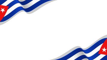 wavy cuba flag frame background with copy space for text. cuba national day vector