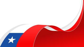 waving chile flag ribbon background with copy space for text. chile national day vector