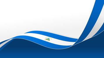wavy nicaragua flag background with copy space for text. nicaragua national day vector