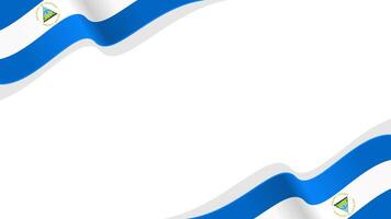 wavy nicaragua flag frame background with copy space for text. nicaragua national day vector