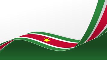 wavy suriname flag background with copy space for text. suriname national day vector