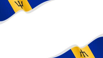 wavy barbados flag frame background with copy space for text. barbados national day vector
