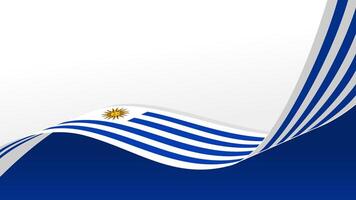 wavy uruguay flag background with copy space for text. uruguay national day vector