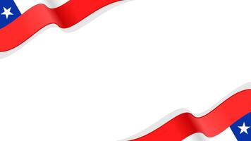 wavy chile flag frame background with copy space for text. chile national day vector