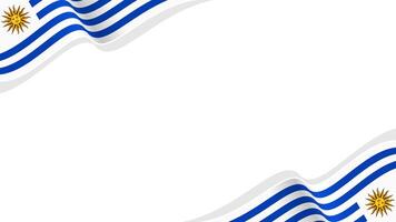 wavy uruguay flag frame background with copy space for text. uruguay national day vector