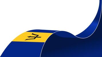 waving barbados flag background with copy space for text. barbados national day vector