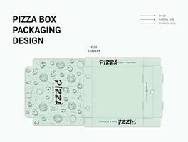 Pizza Box Design, Pizza Box packaging Template, Ready For Print. vector