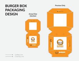 Burger Box Design, Ready Burger Box Packaging for print, unique Burger box design vector