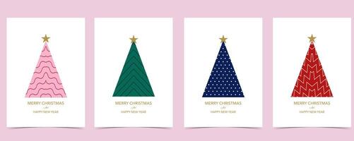Christmas tree and happy new year background. vertical design for A4 vector