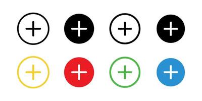 Set of Plus icons. illustration in flat style vector