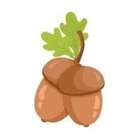 Acorn icon in flat style. Oak nut illustration on isolated background. Nature sign business concept. vector