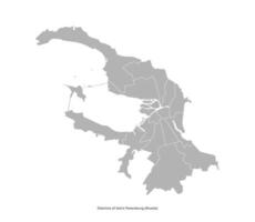 modern isolated illustration. Simplified administrative map of Saint Petersburg in Russia in grey color vector