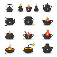 set of icons Cauldron vector