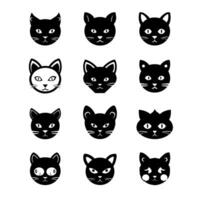 set of icons cat vector