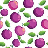 A pattern with cherries and leaves vector