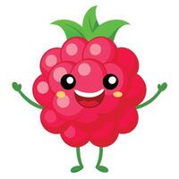 A cartoon raspberry character with arms outstretched vector