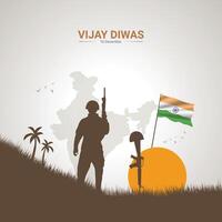 Vijay Diwas Design Concept With Indian Flag And Army Social Media Post vector