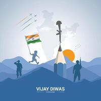 vijay diwas Dec 16. illustration of Indian army with flag. abstract illustration design. vector