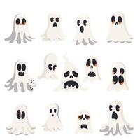 set of icons ghost vector