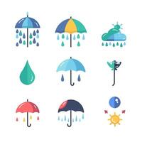 set of icons Rain vector