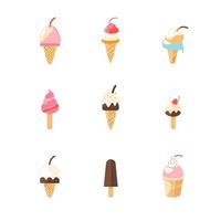 set of icons Ice Cream vector