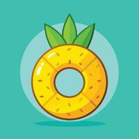A donut with a pineapple on it vector