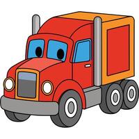 A cartoon truck with a box on the back vector