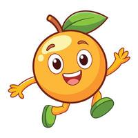 An orange character running with arms outstretched vector