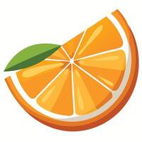Orange slice with leaf vector