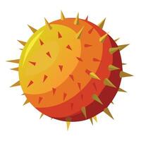 A red and orange spiky ball with spikes on it vector