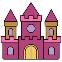 A castle with two towers and a door vector