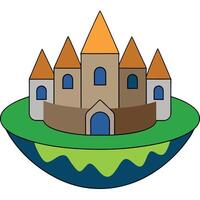 A castle on a globe with a castle on top vector