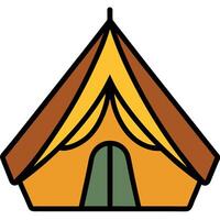 A tent with a door and a window vector