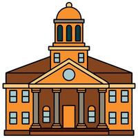 A building with a dome and columns vector