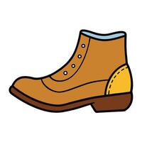 A brown boot with a yellow sole vector