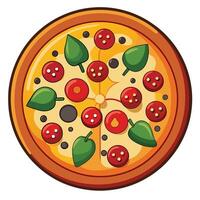 Pizza illustration white background vector