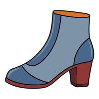 Blue boot with red sole on white background vector