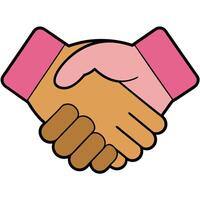 Handshake icon white background vector
