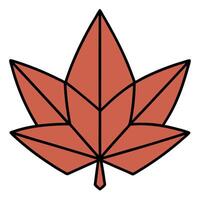 A red maple leaf on a white background vector