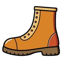 An orange boot with a brown sole vector