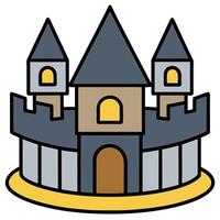 A castle icon with a yellow roof vector