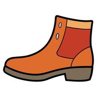 An orange boot with a brown sole vector