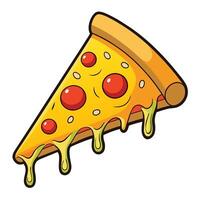 Pizza slice with melted cheese and red sauce illustration vector
