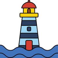Lighthouse icon white background vector